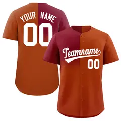 Texas Orange Crimson Half Gradient Authentic Baseball Jersey 1
