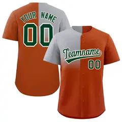 Texas Orange Gray Half Gradient Authentic Baseball Jersey 1