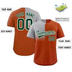 Texas Orange Gray Half Gradient Authentic Baseball Jersey 2