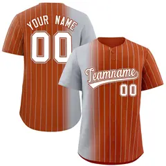 Texas Orange Gray Pinstripe Gradient Baseball Jersey 1