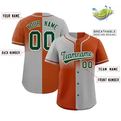 Texas Orange Gray Symmetrical Gradient Baseball Jersey 2