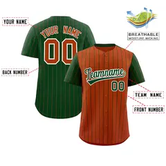 Texas Orange Green Pinstripe Raglan Baseball Jersey 2
