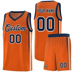 Texas Orange Honeycomb Pattern Basketball Uniform Jersey