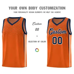 Texas Orange Honeycomb Pattern Basketball Uniform Jersey 3