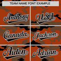 Texas Orange Light Brown Black Camo Sleeveless Baseball Jersey 3