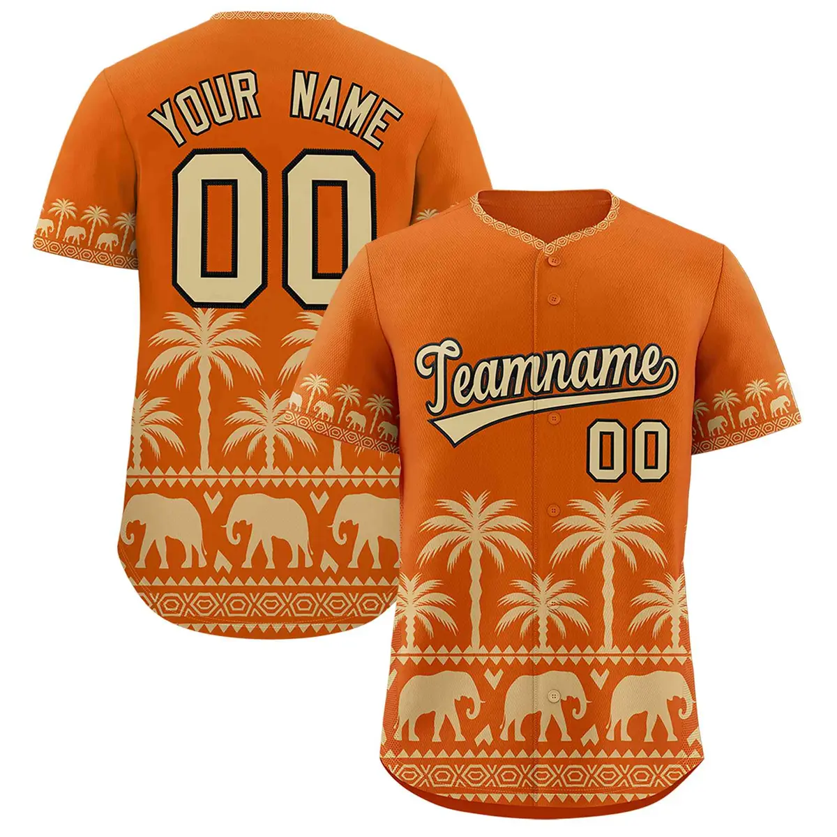 Texas Orange Old Gold Graffiti Bossinia Style Baseball Jersey