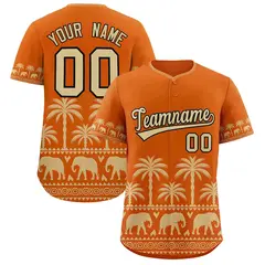 Texas Orange Old Gold Graffiti Bossinia Style Baseball Jersey