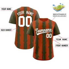 Texas Orange Olive Blade Pattern Raglan Baseball Jersey 2