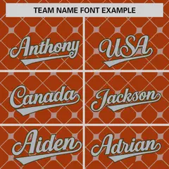 Texas Orange Olive-Gray Plaid Authentic Baseball Jersey 3