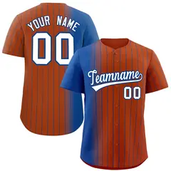 Texas Orange Royal Pinstripe Gradient Baseball Jersey 1