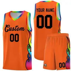 Texas Orange Side Flame Basketball Jersey for Teams