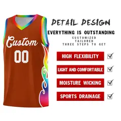 Texas Orange Side Flame Basketball Jersey for Teams 2