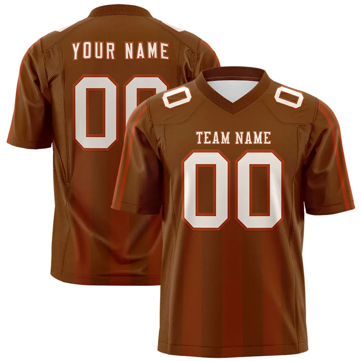 Texas Orange Vertical Fine Stripe Gradient Football Jersey
