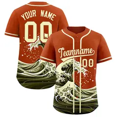 Texas Orange Wave Graffiti Baseball Jersey 1