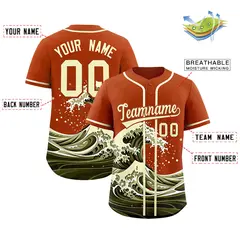 Texas Orange Wave Graffiti Baseball Jersey 2