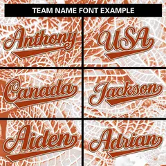 Texas Orange White-Light Brown Maple Leaf Graffiti Raglan Bomber Varsity Jacket 5