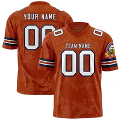 Texas Orange White-Navy Graffiti Line Football Jersey