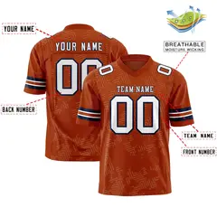 Texas Orange White-Navy Graffiti Line Football Jersey 2