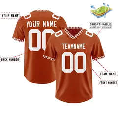 Texas Orange White Neckline Square Classic Football Jersey 2