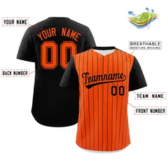 Two-Tone Black Pinstripe Authentic Baseball Jersey 2