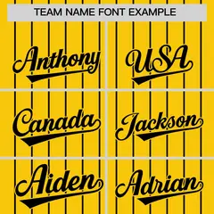 Two-Tone Gold Black Pinstripe Authentic Baseball Jersey 3