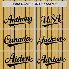 Two-Tone Old Gold Black Pinstripe Authentic Baseball Jersey 3