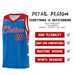 Two Tone Side Star Color Block Breathable Basketball Jersey 2
