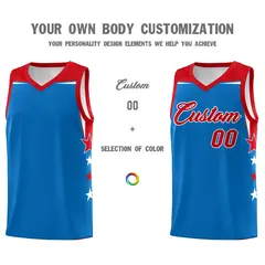 Two Tone Side Star Color Block Breathable Basketball Jersey 3