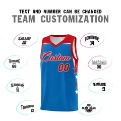 Two Tone Side Star Color Block Breathable Basketball Jersey 4