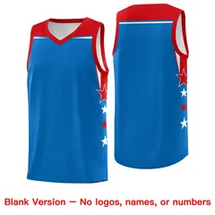 Two Tone Side Star Color Block Breathable Basketball Jersey 6