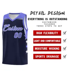 Two Tone Side Star Color Block Breathable Basketball Jersey 2