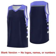Two Tone Side Star Color Block Breathable Basketball Jersey 6