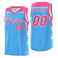 Two Tone Side Star Color Block Breathable Basketball Jersey 1