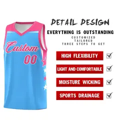 Two Tone Side Star Color Block Breathable Basketball Jersey 2