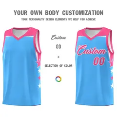 Two Tone Side Star Color Block Breathable Basketball Jersey 3