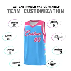Two Tone Side Star Color Block Breathable Basketball Jersey 4