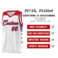 Two Tone Side Star Color Block Drapable Basketball Jersey 2