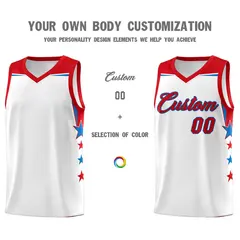 Two Tone Side Star Color Block Drapable Basketball Jersey 3
