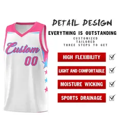 Two Tone Side Star Color Block Drapable Basketball Jersey 2