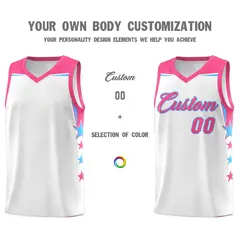 Two Tone Side Star Color Block Drapable Basketball Jersey 3