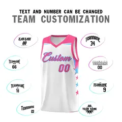 Two Tone Side Star Color Block Drapable Basketball Jersey 4