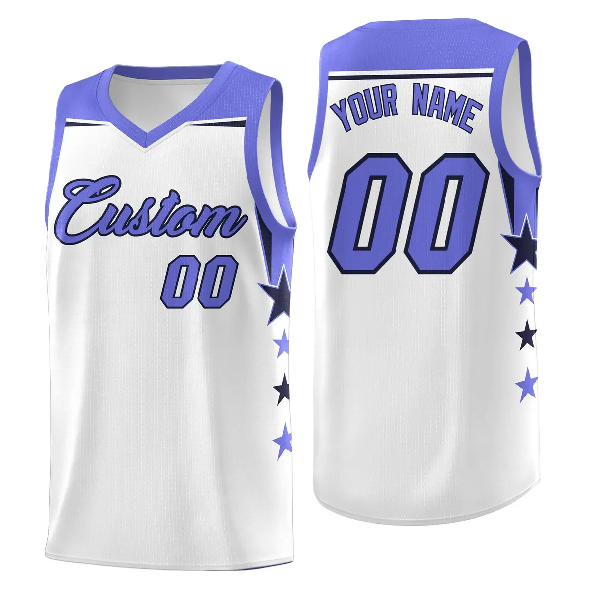 Two Tone Side Star Color Block Drapable Basketball Jersey