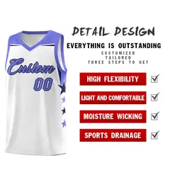 Two Tone Side Star Color Block Drapable Basketball Jersey 2