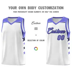 Two Tone Side Star Color Block Drapable Basketball Jersey 3
