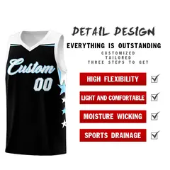 Two Tone Side Star Color Block Lightweight Basketball Jersey 2