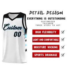 Two Tone Side Star Color Block Quick-Drying Basketball Jersey 2