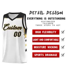 Two Tone Side Star Color Block Quick-Drying Basketball Jersey 2