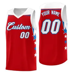Two Tone Side Star Color Block Sublimation Basketball Jersey 1