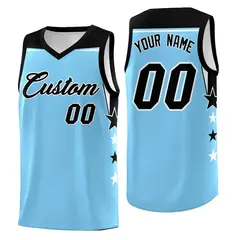 Two Tone Side Star Color Block Wrinkle-Resistant Basketball Jersey 1