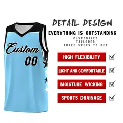 Two Tone Side Star Color Block Wrinkle-Resistant Basketball Jersey 2